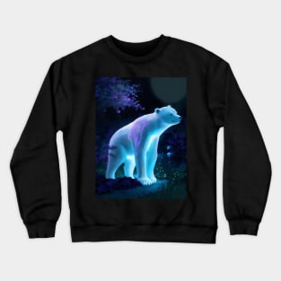 Neon polar bear in garden Crewneck Sweatshirt